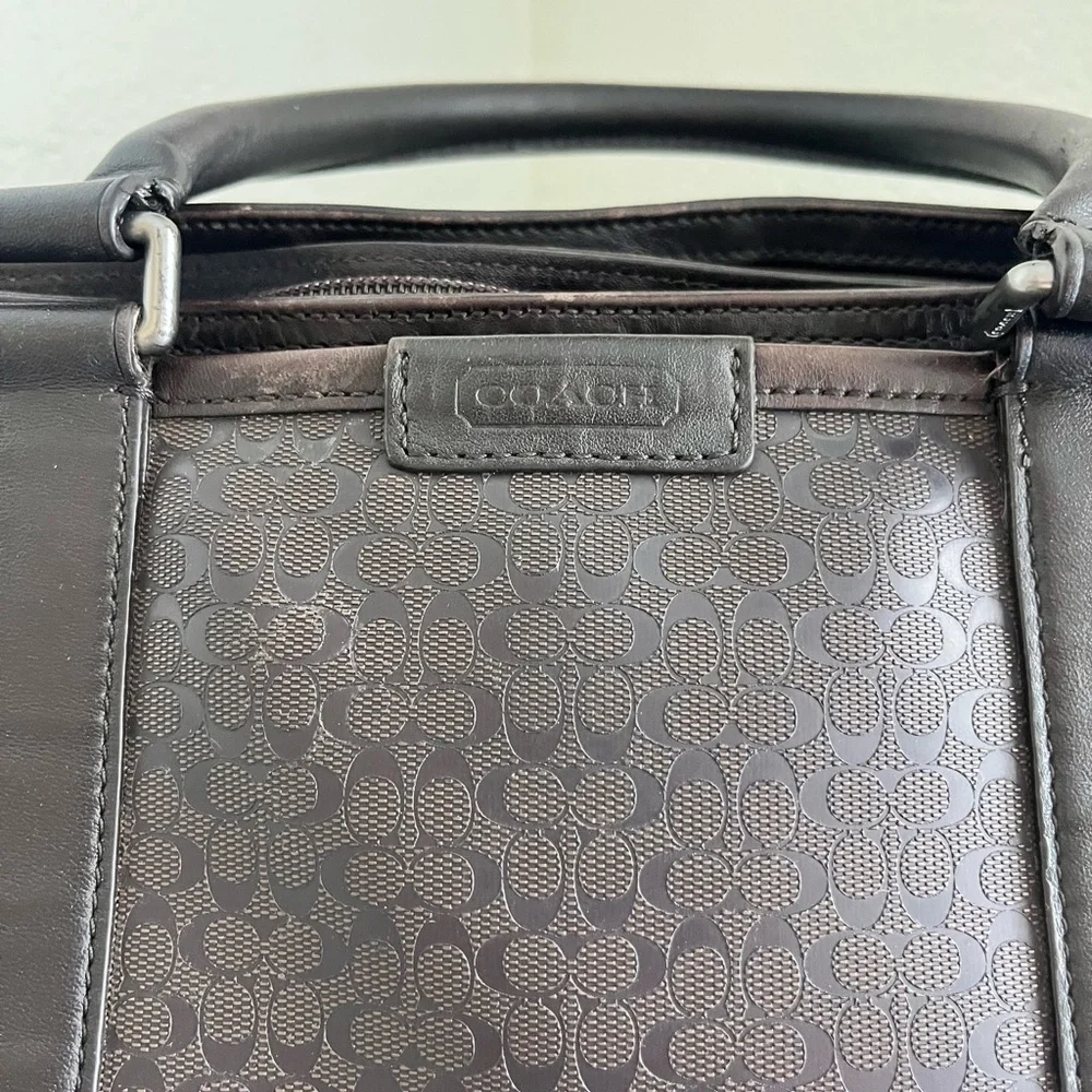 Coach Signature Print and Leather Briefcase
